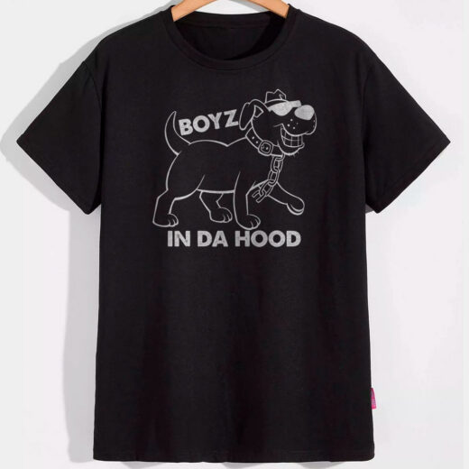 Футболка PrintBro Собака ΒΟΥΖ IN DA HOOD PG06632 goodreclama Чорний