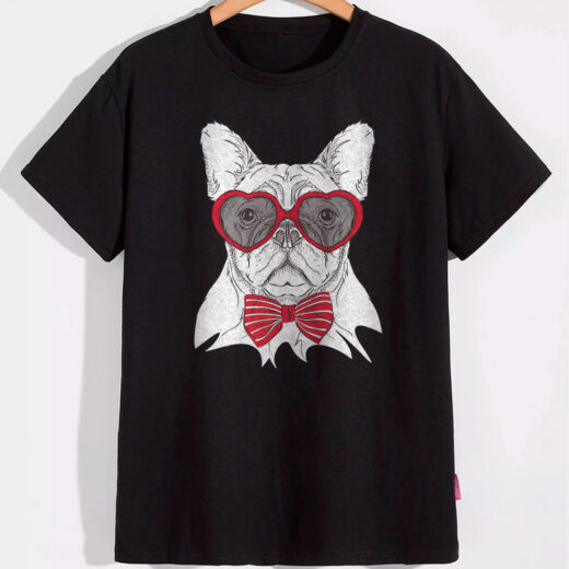 Футболка PrintBro Пес в окулярах-сердечках PG06704 goodreclama Чорний