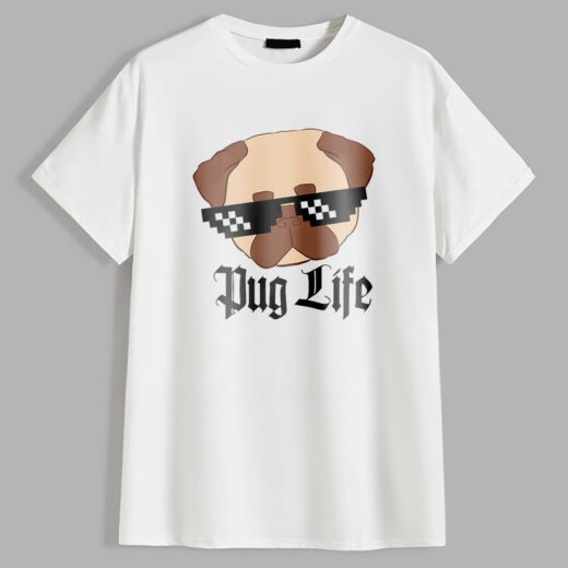 Футболка PrintBro Мопс Pug Life PG06643 goodreclama Білий