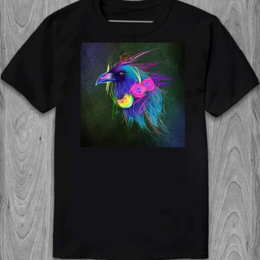 Футболка PrintBro Неонова птиця PG065983 goodreclama Чорний