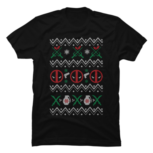 Футболка PrintBro Deadpool Ugly Christmas Sweater