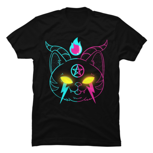 Футболка PrintBro Neonpunk Demon Cat