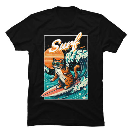 Футболка PrintBro Summer Vintage Surf Cat unisex