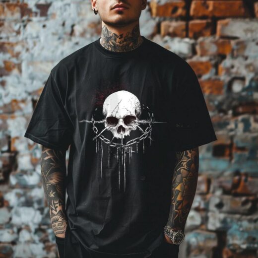 Футболка PrintBro Gothic Skull Chain unisex
