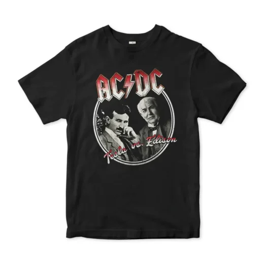 Футболка PrintBro Тесла и Эдисон AC/DC unisex Art.001