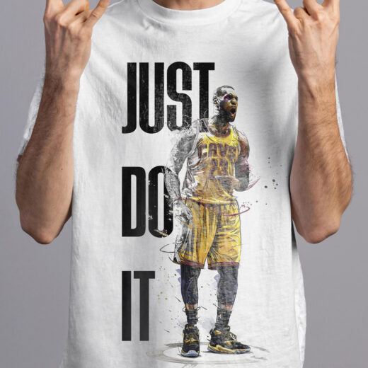 Футболка PrintBro чоловіча Just do it Леброн Джеймс PG02731 Біла