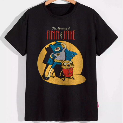 Футболка PrintBro Adventure time Fin and Jake superheroes PG06892 Чорний