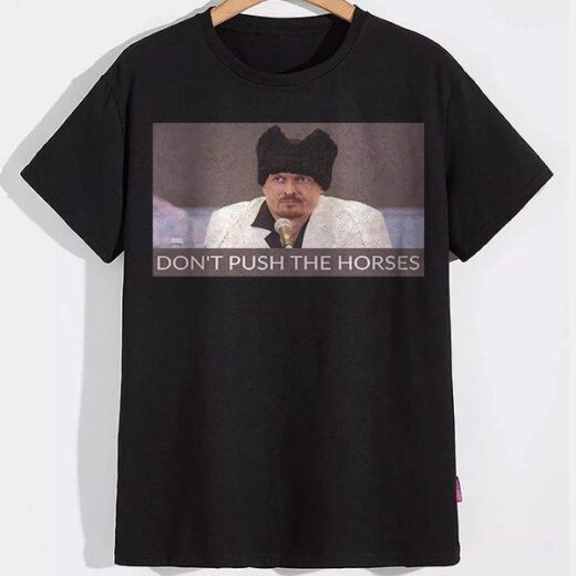 Чоловіча футболка PrintBro Усик Don't push the horses PG09173 goodreclama Чорний