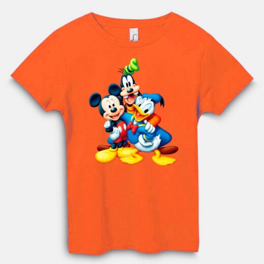 Футболка PrintBro Культова трійця друзів Disney: Міккі, Дональд, Гуфі PG10213 Помаранчевий (Orange)
