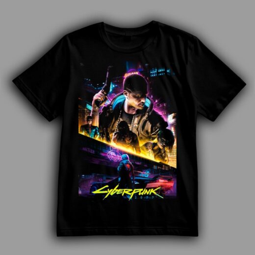 Футболка PrintBro Cyberpunk 2077. Міняй плоть на хром PG11218