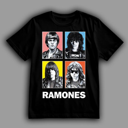 Футболка PrintBro Ramones: Ді Ді Рамон, Джонні Рамон, Джоуї Рамон та Томмі Рамон