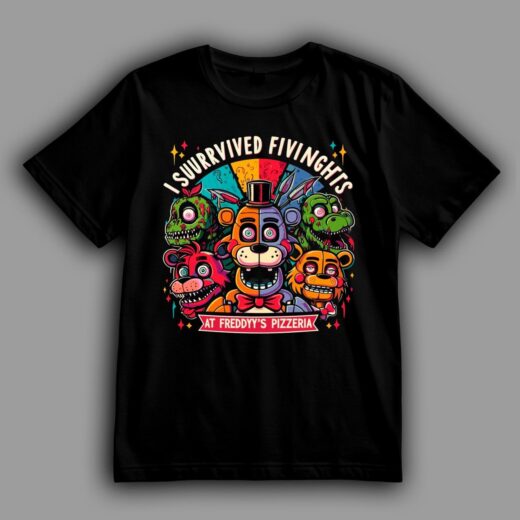 Футболка PrintBro ФНАФ (FNaF) виживи п'ять ночей з Фредді PG09277 Чорний