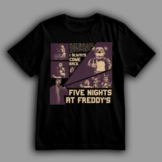 Футболка PrintBro ФНАФ (FNaF) стаття новин із піцерії Фредді PG09279 Чорний
