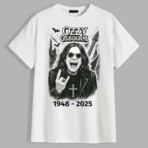 Чоловіча футболка PrintBro Ozzy Osbourne 1948-2025 PG09186 Білий