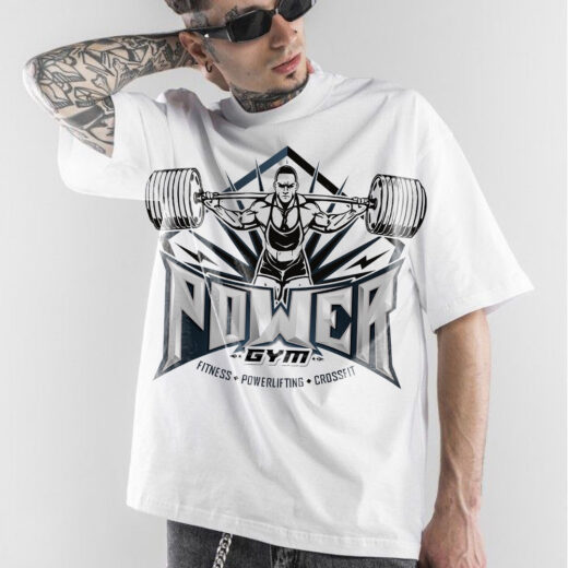 Футболка PrintBro Power Gym - Fitness - Powerlifting - Crossfit PG03353 goodreclama Білий