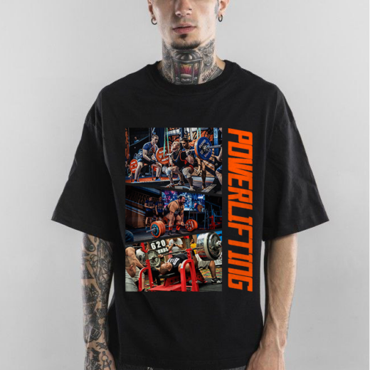 Футболка PrintBro Powerlifting колаж PG03350 goodreclama Чорний