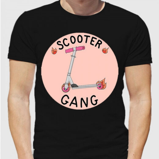 Чоловіча футболка PrintBro Scooter gang (рожевий принт) PG00515 goodreclama Чорний