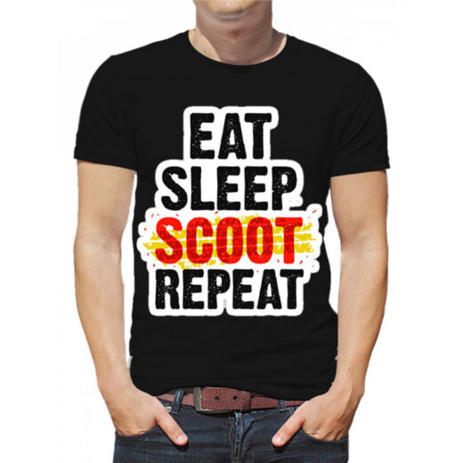 Футболка PrintBro чоловіча Eat Sleep Scoot Repeat PG00523 goodreclama Чорний