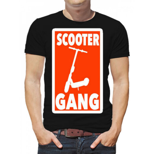 Чоловіча футболка PrintBro Scooter gang (червоний принт) PG00516 goodreclama Чорний
