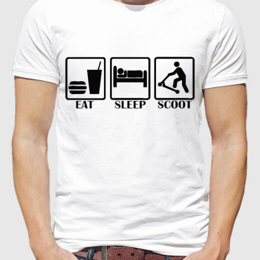 Чоловіча футболка PrintBro Eat Sleep Scoot PG00521 goodreclama Білий