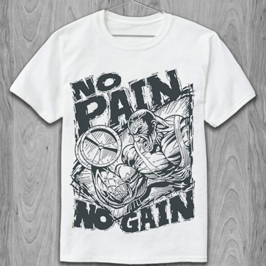 Футболка PrintBro NO PAIN NO GAIN PG06600 Білий