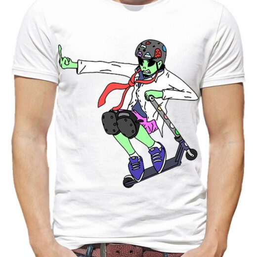 Чоловіча футболка PrintBro Scoot or die! PG00571 goodreclama Білий