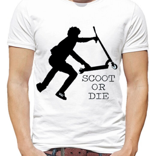 Чоловіча футболка PrintBro Scoot or die (самокат) PG00533 goodreclama Білий