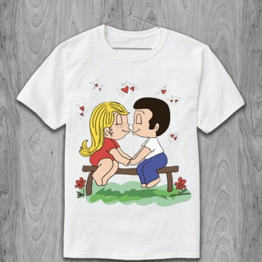 Футболка PrintBro Love is... на лавці PG05070 goodreclama Білий