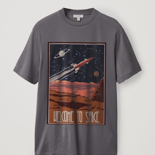 Футболка PrintBro Welcome to space PG04737 goodreclama Сірий