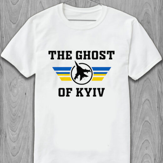 Футболка PrintBro The Ghost of Kyiv літак-винищувач PG01630 goodreclama Білий
