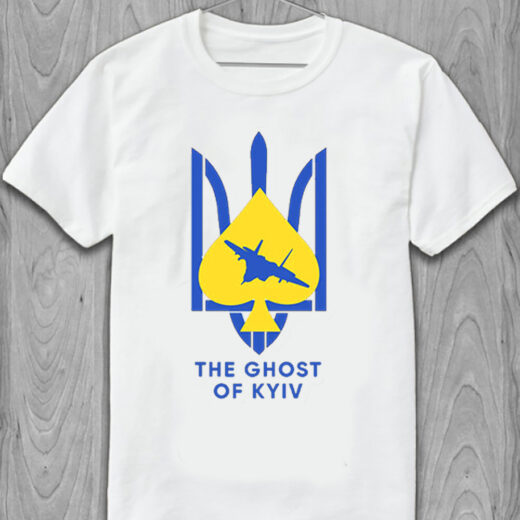 Футболка PrintBro The Ghost of Kyiv (Герб та літак) PG01703 goodreclama Білий