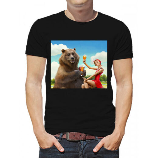 Футболка PrintBro чоловіча Bear Beer and Girl PG00002 goodreclama Чорний