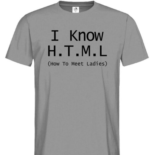 Футболка PrintBro I know HTML (How to meet ladies) PG05555 goodreclama Сірий