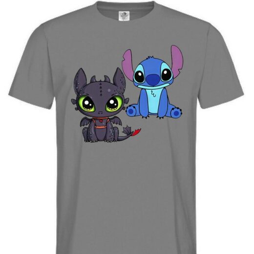 Футболка PrintBro Toothless And Stitch PG03282 Сірий