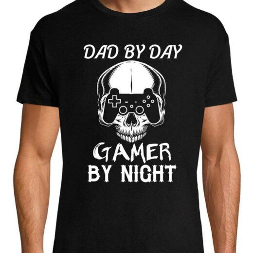 Футболка PrintBro чоловіча Dad by dad. Gamer by night PG05376 Чорний