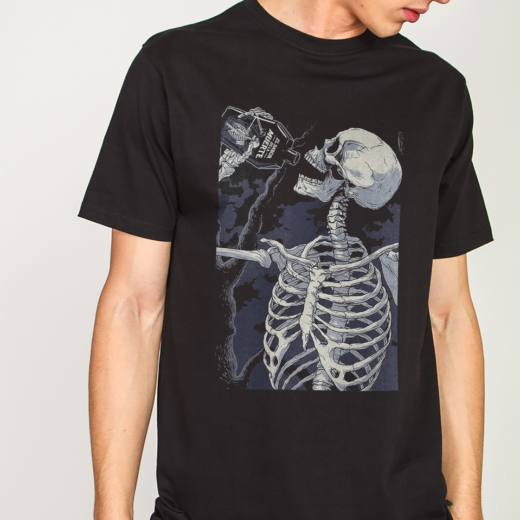 Футболка PrintBro Drunk skeleton PG04713 Чорний