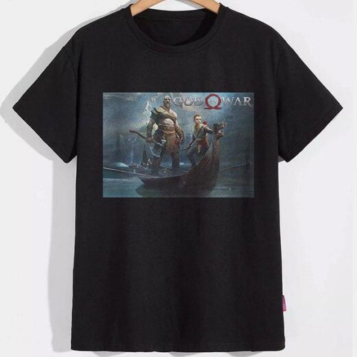Футболка PrintBro God of War Персонажі Кратос і Атрей PG07172 Чорний