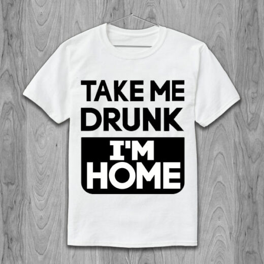 Футболка PrintBro Take me drunk I'm home slogan PG05050 goodreclama Білий