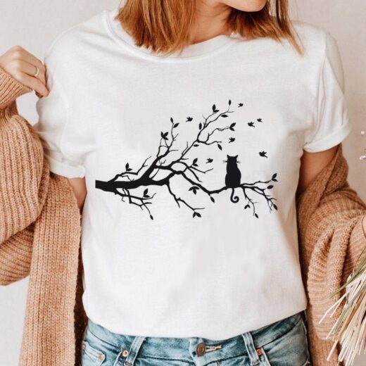 Футболка PrintBro Котик на гілці