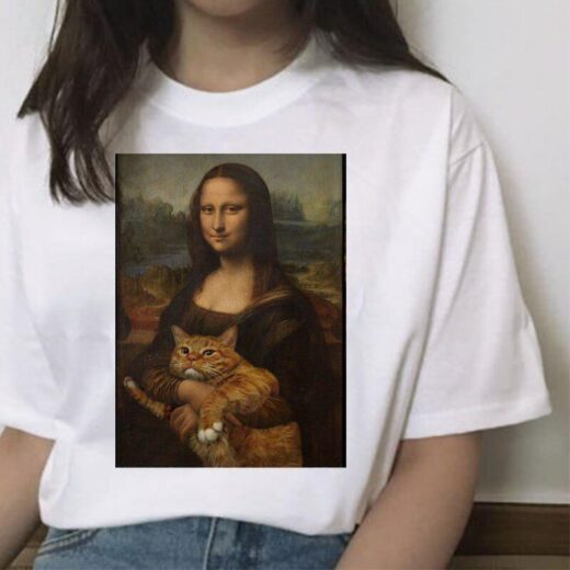 Футболка PrintBro Мона Ліза з кішкою