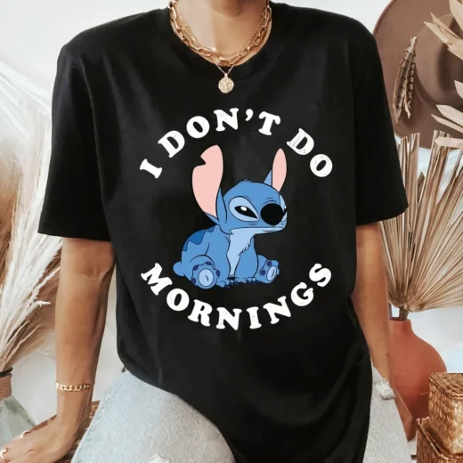 Футболка PrintBro Stitch - I Don't Do Mornings