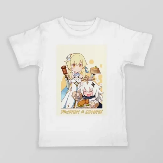 Футболка PrintBro Genshin Impact — Паймон і Люмін unisex