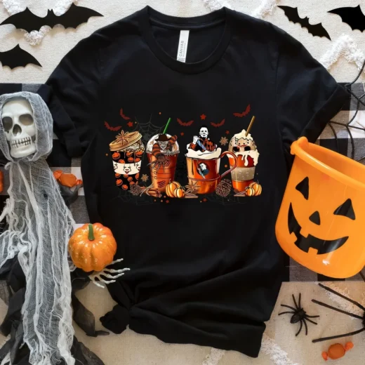 Футболка PrintBro з кавовими чашками зі скелетом