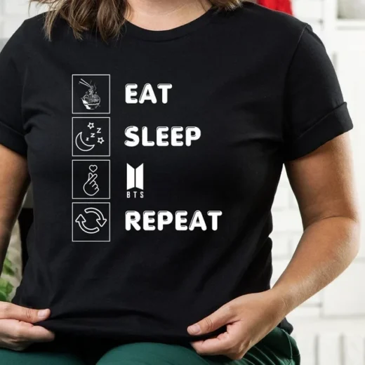 Футболка PrintBro Eat Sleep BTS