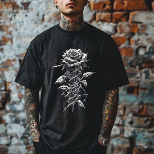 Футболка PrintBro Gothic Thorn Rose unisex