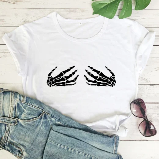 Футболка PrintBro Руки скелета Біла