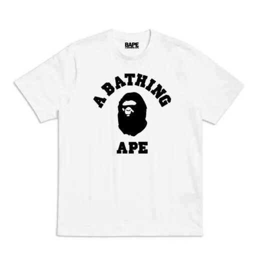 Біла Футболка PrintBro BAPE Logo чорні футболки Бейп Бейп унісекс